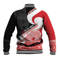Toitu Te Tiriti Me Te Whakaputanga Baseball Jacket Maori Wahaika With Haka Face LT14 - Polynesian Pride