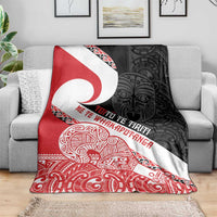 Toitu Te Tiriti Me Te Whakaputanga Blanket Maori Wahaika With Haka Face LT14 - Polynesian Pride