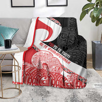 Toitu Te Tiriti Me Te Whakaputanga Blanket Maori Wahaika With Haka Face LT14 - Polynesian Pride