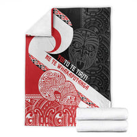 Toitu Te Tiriti Me Te Whakaputanga Blanket Maori Wahaika With Haka Face LT14 - Polynesian Pride