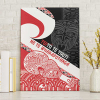 Toitu Te Tiriti Me Te Whakaputanga Canvas Wall Art Maori Wahaika With Haka Face LT14 Without Frame Red - Polynesian Pride