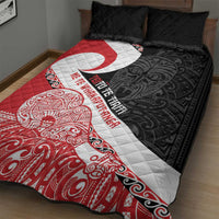 Toitu Te Tiriti Me Te Whakaputanga Quilt Bed Set Maori Wahaika With Haka Face LT14 - Polynesian Pride