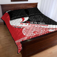 Toitu Te Tiriti Me Te Whakaputanga Quilt Bed Set Maori Wahaika With Haka Face LT14 - Polynesian Pride