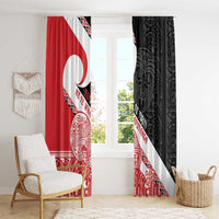 Toitu Te Tiriti Me Te Whakaputanga Window Curtain Maori Wahaika With Haka Face LT14 - Polynesian Pride