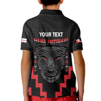 Personalised Toitu Te Tiriti Mana Maori Motuhake Kid Polo Shirt Aotearoa Haka Face Mix Poutama Art