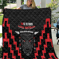 Personalised Toitu Te Tiriti Mana Maori Motuhake Quilt Aotearoa Haka Face Mix Poutama Art