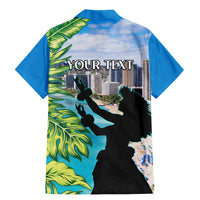Personalised Honolulu Aloha Hawaii Family Matching Mermaid Dress and Hawaiian Shirt Tropical Leaves With Hula Girl LT14 - Polynesian Pride