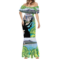 Personalised Honolulu Aloha Hawaii Mermaid Dress Tropical Leaves With Hula Girl LT14 - Polynesian Pride