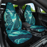 Personalised New Zealand Waitangi Day Car Seat Cover Hei Tiki With Maori Waka - Whakarare Pattern