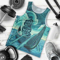 Personalised New Zealand Waitangi Day Men Tank Top Hei Tiki With Maori Waka - Whakarare Pattern LT14 - Polynesian Pride