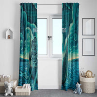 Personalised New Zealand Waitangi Day Window Curtain Hei Tiki With Maori Waka - Whakarare Pattern LT14 - Polynesian Pride