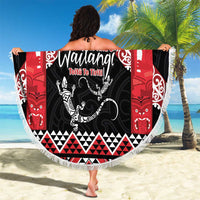 Toitu Te Tiriti O Waitangi Beach Blanket Maori Wharenui With Taniko Motifs LT14 - Polynesian Pride