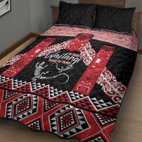 Toitu Te Tiriti O Waitangi Quilt Bed Set Maori Wharenui With Taniko Motifs LT14 - Polynesian Pride