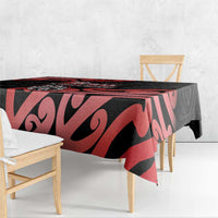 New Zealand 1840 Waitangi Day Tablecloth Aotearoa Haka Mask - Red Version LT14 - Polynesian Pride