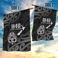 New Zealand 1840 Waitangi Day Garden Flag Aotearoa Haka Mask - Black Version LT14 - Polynesian Pride