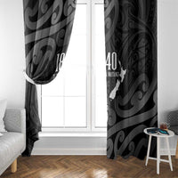 New Zealand 1840 Waitangi Day Window Curtain Aotearoa Haka Mask - Black Version LT14 - Polynesian Pride