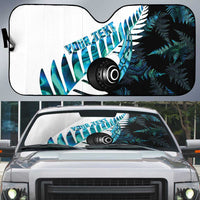 New Zealand Lawn Bowls Custom Auto Sun Shade Aotearoa Silver Fern Paua Shell - Polynesian Pride