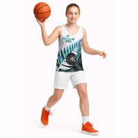 New Zealand Lawn Bowls Custom Basketball Jersey Aotearoa Silver Fern Paua Shell LT14 - Polynesian Pride