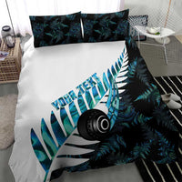 New Zealand Lawn Bowls Custom Bedding Set Aotearoa Silver Fern Paua Shell - Polynesian Pride