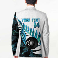 New Zealand Lawn Bowls Custom Blazer Aotearoa Silver Fern Paua Shell - Polynesian Pride