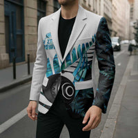 New Zealand Lawn Bowls Custom Blazer Aotearoa Silver Fern Paua Shell - Polynesian Pride