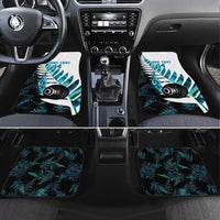 New Zealand Lawn Bowls Custom Car Mats Aotearoa Silver Fern Paua Shell - Polynesian Pride
