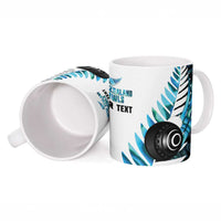 New Zealand Lawn Bowls Custom Ceramic Mug Aotearoa Silver Fern Paua Shell - Polynesian Pride