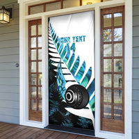 New Zealand Lawn Bowls Custom Door Cover Aotearoa Silver Fern Paua Shell LT14 - Polynesian Pride