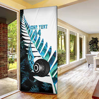 New Zealand Lawn Bowls Custom Door Cover Aotearoa Silver Fern Paua Shell LT14 - Polynesian Pride
