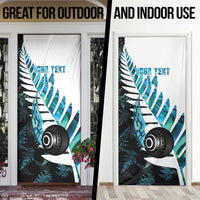 New Zealand Lawn Bowls Custom Door Cover Aotearoa Silver Fern Paua Shell LT14 - Polynesian Pride