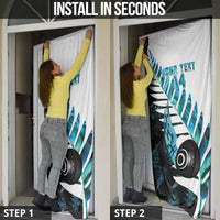 New Zealand Lawn Bowls Custom Door Cover Aotearoa Silver Fern Paua Shell LT14 - Polynesian Pride
