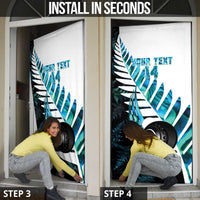 New Zealand Lawn Bowls Custom Door Cover Aotearoa Silver Fern Paua Shell LT14 - Polynesian Pride