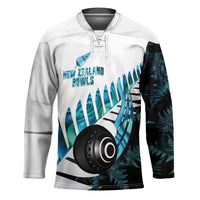 New Zealand Lawn Bowls Custom Hockey Jersey Aotearoa Silver Fern Paua Shell LT14 Unisex Black - Polynesian Pride