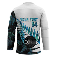 New Zealand Lawn Bowls Custom Hockey Jersey Aotearoa Silver Fern Paua Shell LT14 - Polynesian Pride