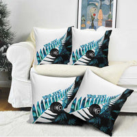 New Zealand Lawn Bowls Custom Pillow Cover Aotearoa Silver Fern Paua Shell - Polynesian Pride