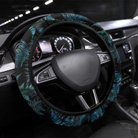 New Zealand Lawn Bowls Steering Wheel Cover Aotearoa Silver Fern Paua Shell LT14 Universal Fit Black - Polynesian Pride