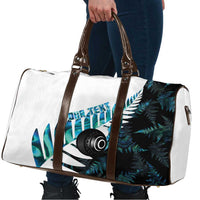 New Zealand Lawn Bowls Custom Travel Bag Aotearoa Silver Fern Paua Shell LT14 - Polynesian Pride