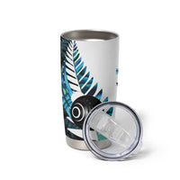 New Zealand Lawn Bowls Custom Tumbler Cup Aotearoa Silver Fern Paua Shell LT14 - Polynesian Pride