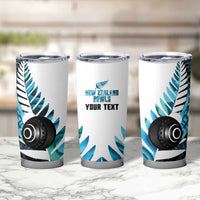 New Zealand Lawn Bowls Custom Tumbler Cup Aotearoa Silver Fern Paua Shell LT14 - Polynesian Pride