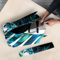 New Zealand Lawn Bowls Custom Umbrella Aotearoa Silver Fern Paua Shell - Polynesian Pride