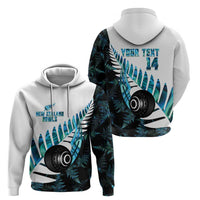 New Zealand Lawn Bowls Custom Zip Hoodie Aotearoa Silver Fern Paua Shell - Polynesian Pride