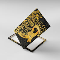 Polynesia Bone Cancer Awareness Canvas Wall Art Fight Warriors LT14 With Frame Black - Polynesian Pride