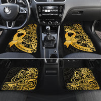 Polynesia Bone Cancer Awareness Car Mats Fight Warriors LT14 Set 4pcs Black - Polynesian Pride