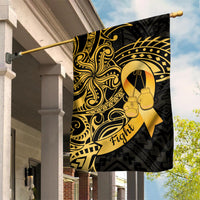 Polynesia Bone Cancer Awareness Garden Flag Fight Warriors LT14 House Flag Black - Polynesian Pride