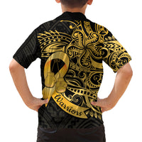 Polynesia Bone Cancer Awareness Kid Hawaiian Shirt Fight Warriors LT14 - Polynesian Pride