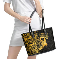 Polynesia Bone Cancer Awareness Leather Tote Bag Fight Warriors LT14 - Polynesian Pride