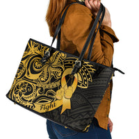 Polynesia Bone Cancer Awareness Leather Tote Bag Fight Warriors LT14 - Polynesian Pride