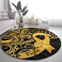 Polynesia Bone Cancer Awareness Round Carpet Fight Warriors