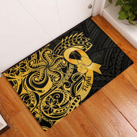 Polynesia Bone Cancer Awareness Rubber Doormat Fight Warriors LT14 Black - Polynesian Pride