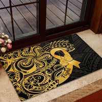 Polynesia Bone Cancer Awareness Rubber Doormat Fight Warriors LT14 - Polynesian Pride